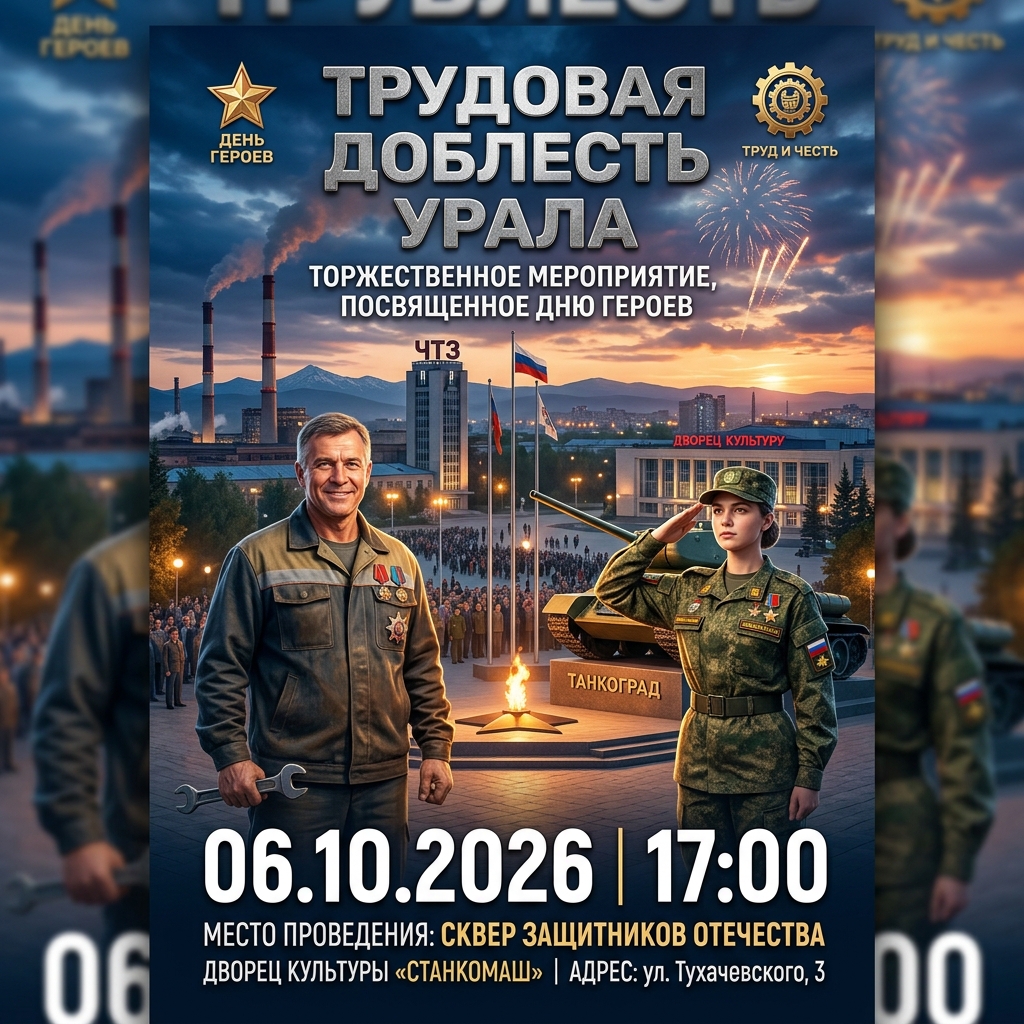 «Трудовая доблесть Урала» - мероприятие, посвященное Дню героев Танкограда